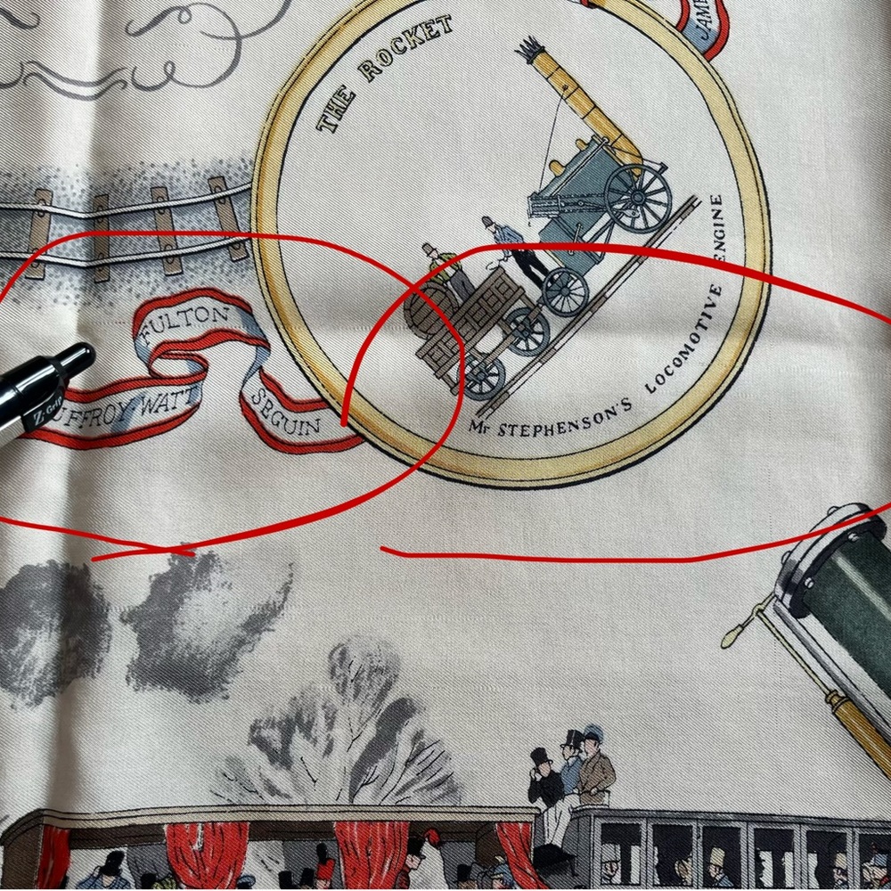 Hermes 90 x 90 cm silk scarf Les Merveilles de la Vapeur by Philippe LeDoux - Picture 3 of 12